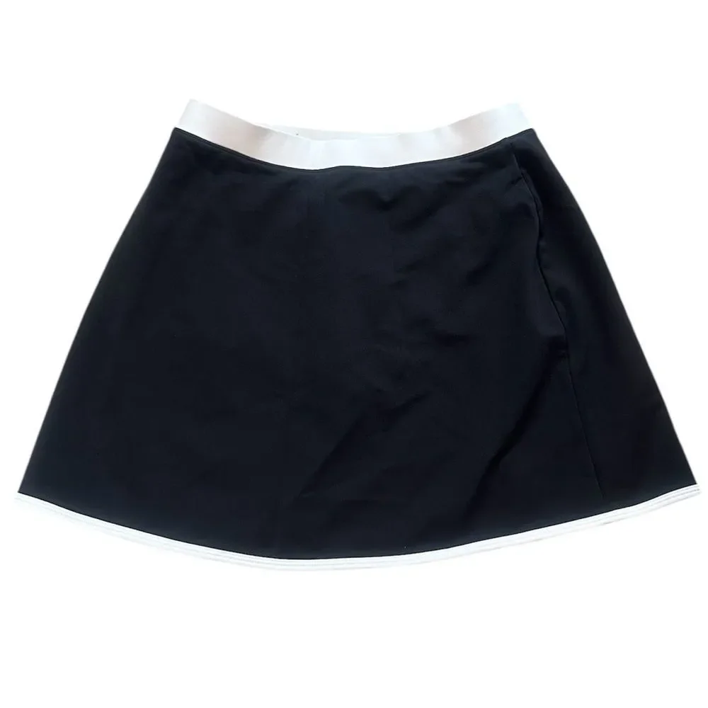 ALO Yoga Airbrush Streamlined Skirt Black Size Large NWT Active Contrast Piping